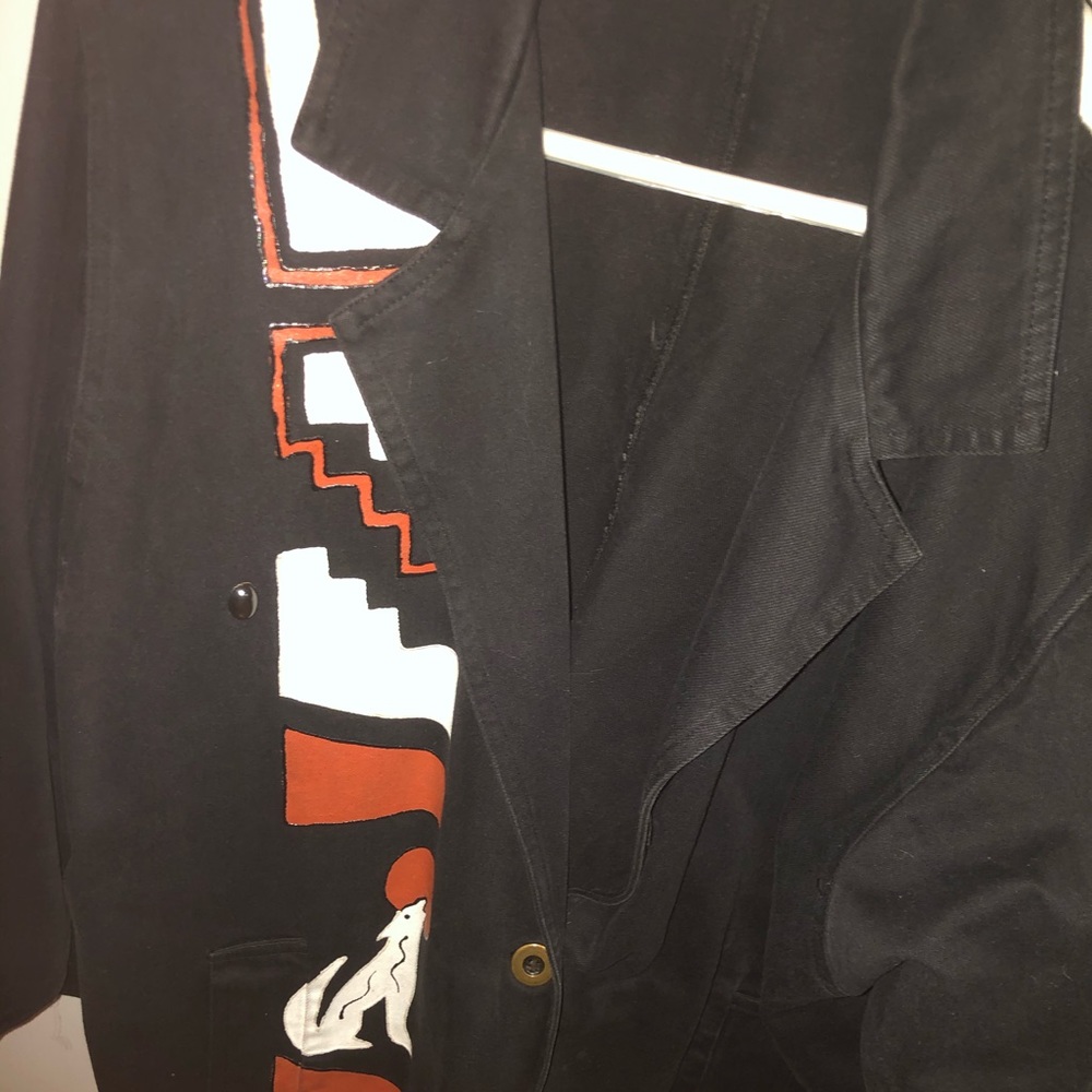One of a kind hand painted cotton jacket.